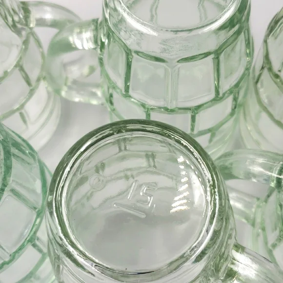 Lot of 6 Vintage 8 oz. Root Beer Barrel Mug Light Green Glass - Picture 6 of 10